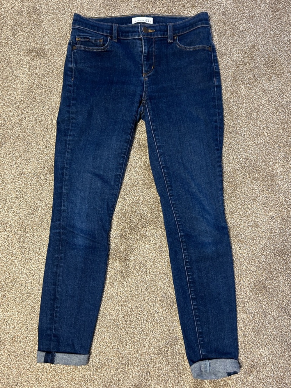 LOFT Dark Indigo Skinny Jeans